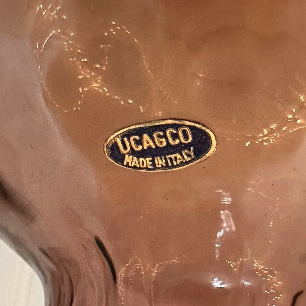 Vintage Ucagco Glass Vase Decor Purple Excellent Italian‎ Thumbprint Optic MCM